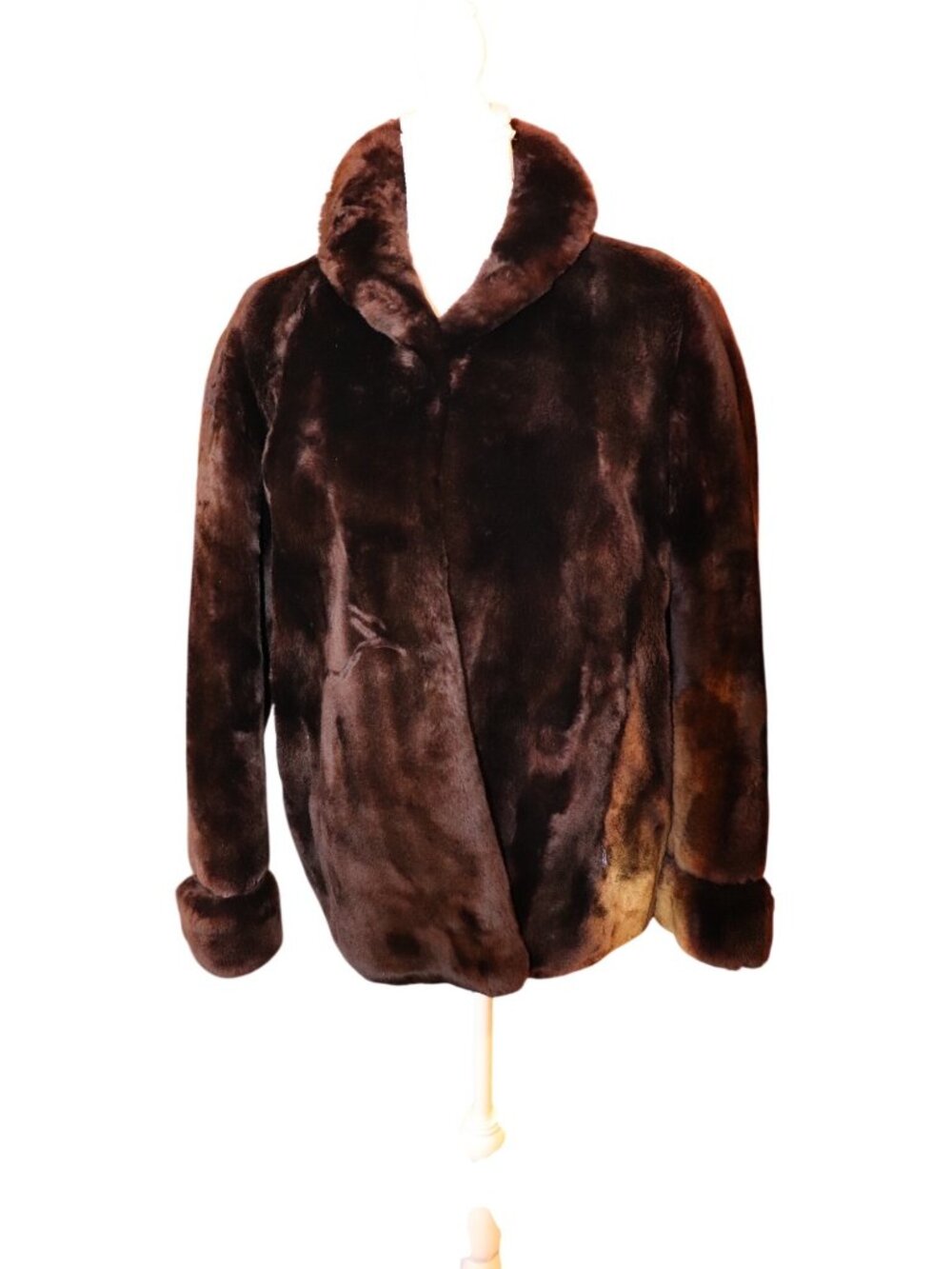 Vintage L.S. Ayres Brown Mouton Shearling Jacket, Large